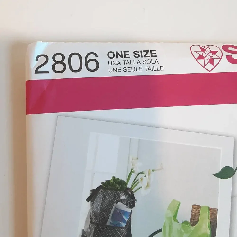 Simplicity 2806 Packable Tote Bag Variations Reusable Shoulder Bag Pattern